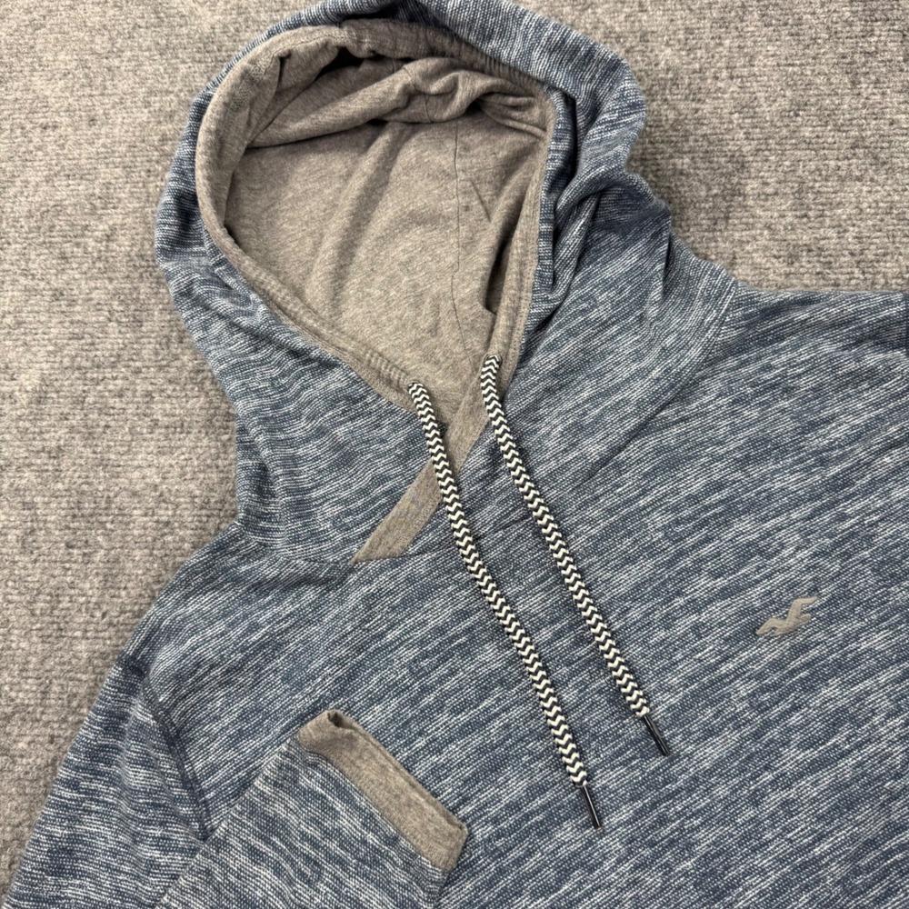 Hollister Hoodie Small Blue Marl Space Dye Lightweight Pullover Men's